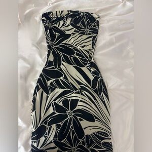 Windsor Black and White Floral Midi Dress